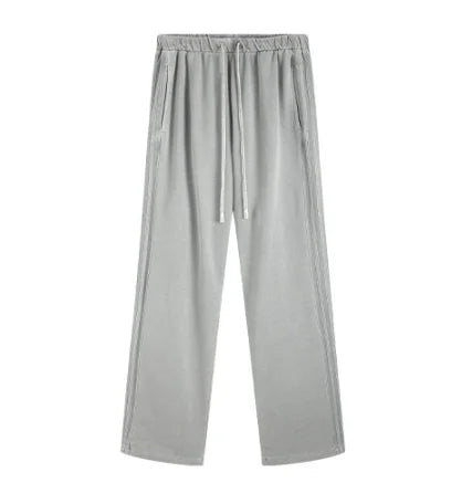 Heavyweight 450gsm 100% Cotton Straight Men's Jogger Sweatpants Pockets Elastic Waist Casual Terry Loose Fit