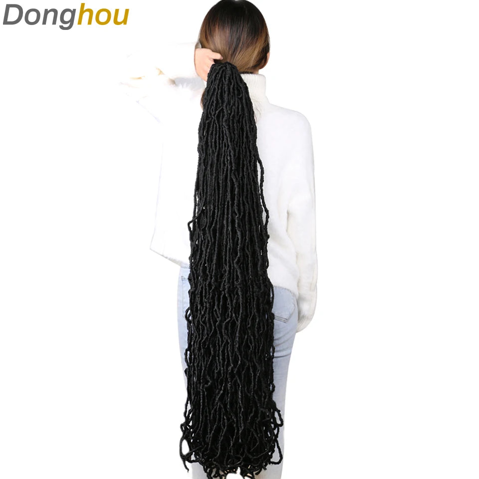 18”24”36” Mix Green New Faux Locs Crochet Hair Synthetic Curly Dreadlocks Hair Extensions Faux Cheveux Soft Locs Crochet Braids