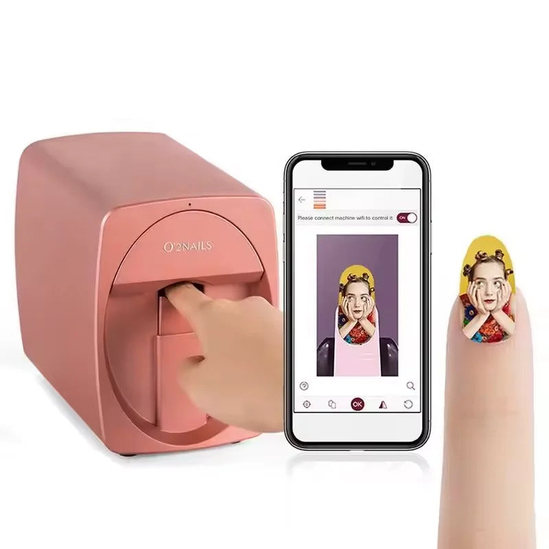 Professional Electric Small 3D Intelligent Nail Printing Machine O2 Automatic Smart Mobile Wifi DIY