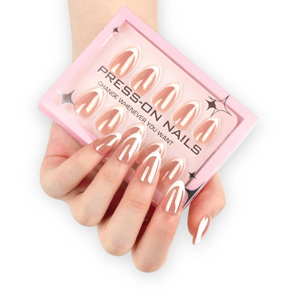 30 Pcs French Minimalist High-end Feel Square Shape Acrylic Press on Nails Customize False Nails GD28