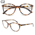 Round Reading Glasses Women Readers Eyeglasses Classic Frame Flexble Plastic Spring Hinge Lightweight Wear with Diopter +1.0~4.0
