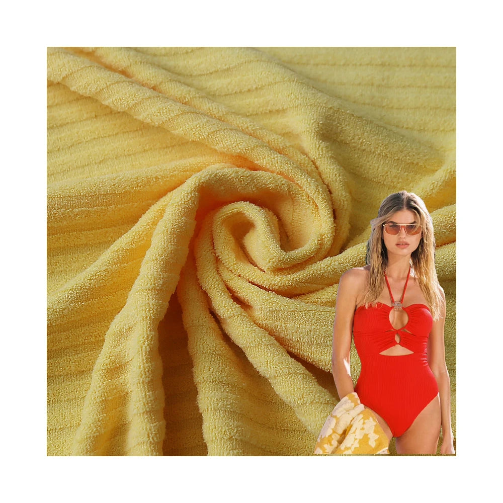 Nylon Spandex High Elasticity Towel Jacquard Knitted Fabric Used for the Manufacturing of Swimsuits and Bikinis