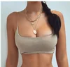 Womens Summer Camis Tanks Tops Sleeveless Cotton Bustier Unpadded Bandeau Bra Vest Crop Top Seamless Tees