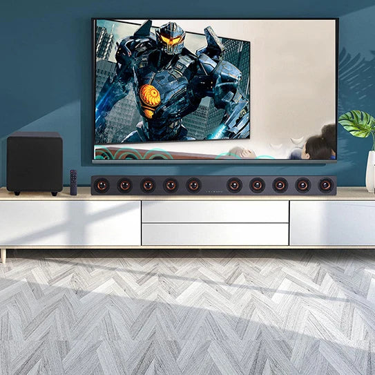 39.5-Inch TV Sound Bar with Subwoofer 2.1 Soundbar for TV Coaxial/Optical/Aux/USB/TF Card with EQ Adjustable Surround Sound