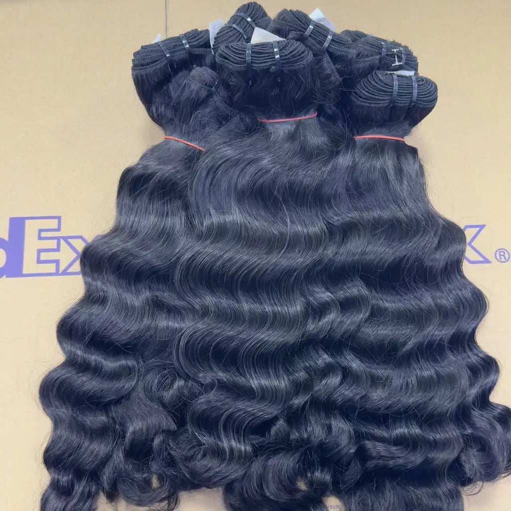 15A Human Hair Body Wave Bundles 100% Virgin Vietnamese Hair Extensions for Women Natural Black Weaving Machine Double Weft Perm