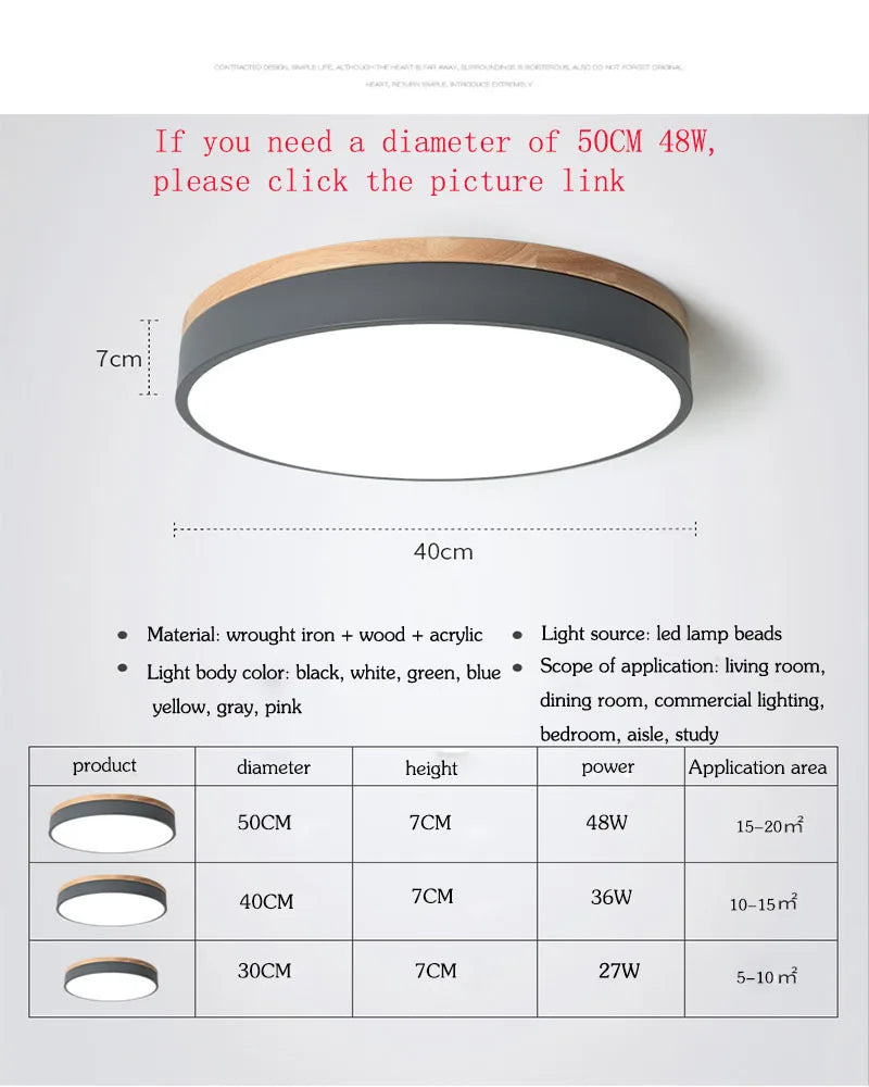 LED Ceiling Lamp Indoor 24W 36W 48W for Living Room Bedroom Corridor Lighting Cold/ Warm White Natural Light Fixtures