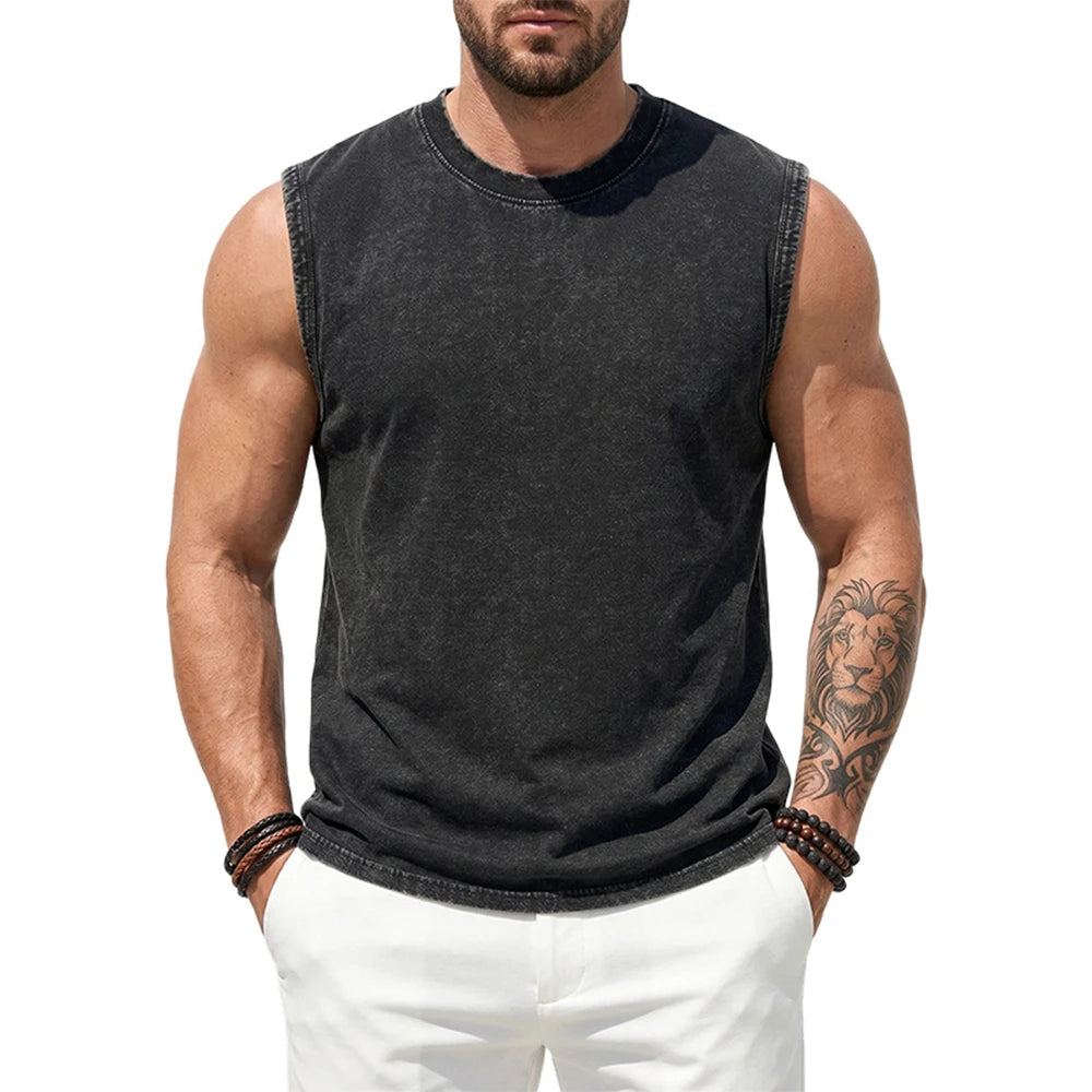 Retro Washed Tank Top Streetwear Style Custom Logo USA Shipping Wholesale