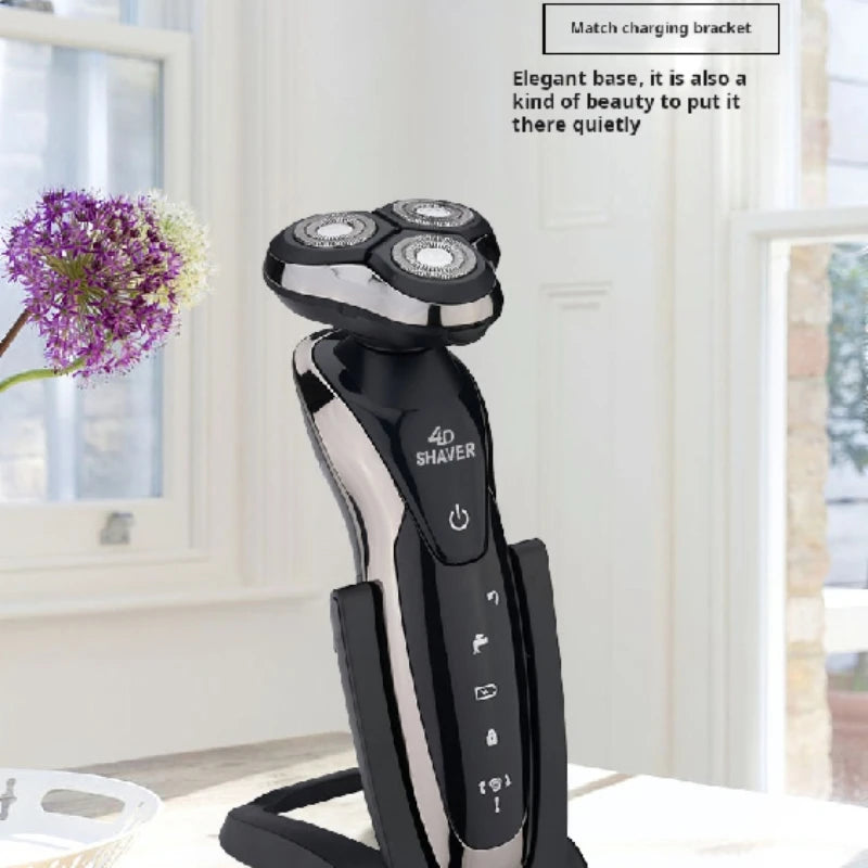 MENGLI RQ9001 Men's 4D Multifunctional Rotary Electric Shaver USB Rechargeable Triple Blade Waterproof IPX5 Face Shaving