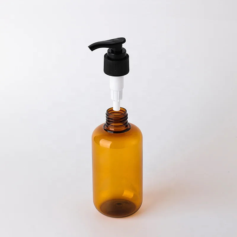 100ml 200ml 300ml Round PET Plastic Pump Press Bottle for Body Wash Lotion Shower Gel Shampoo Packaging