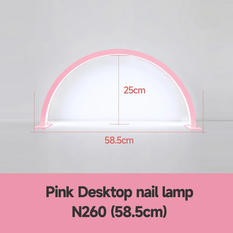 Freem LOGO 48W Beauty Salon Fill Light Half-Moon Shaped Nail Care Desktop Arch Ring Led Lights Fake Nail Art Light Manicure Lamp
