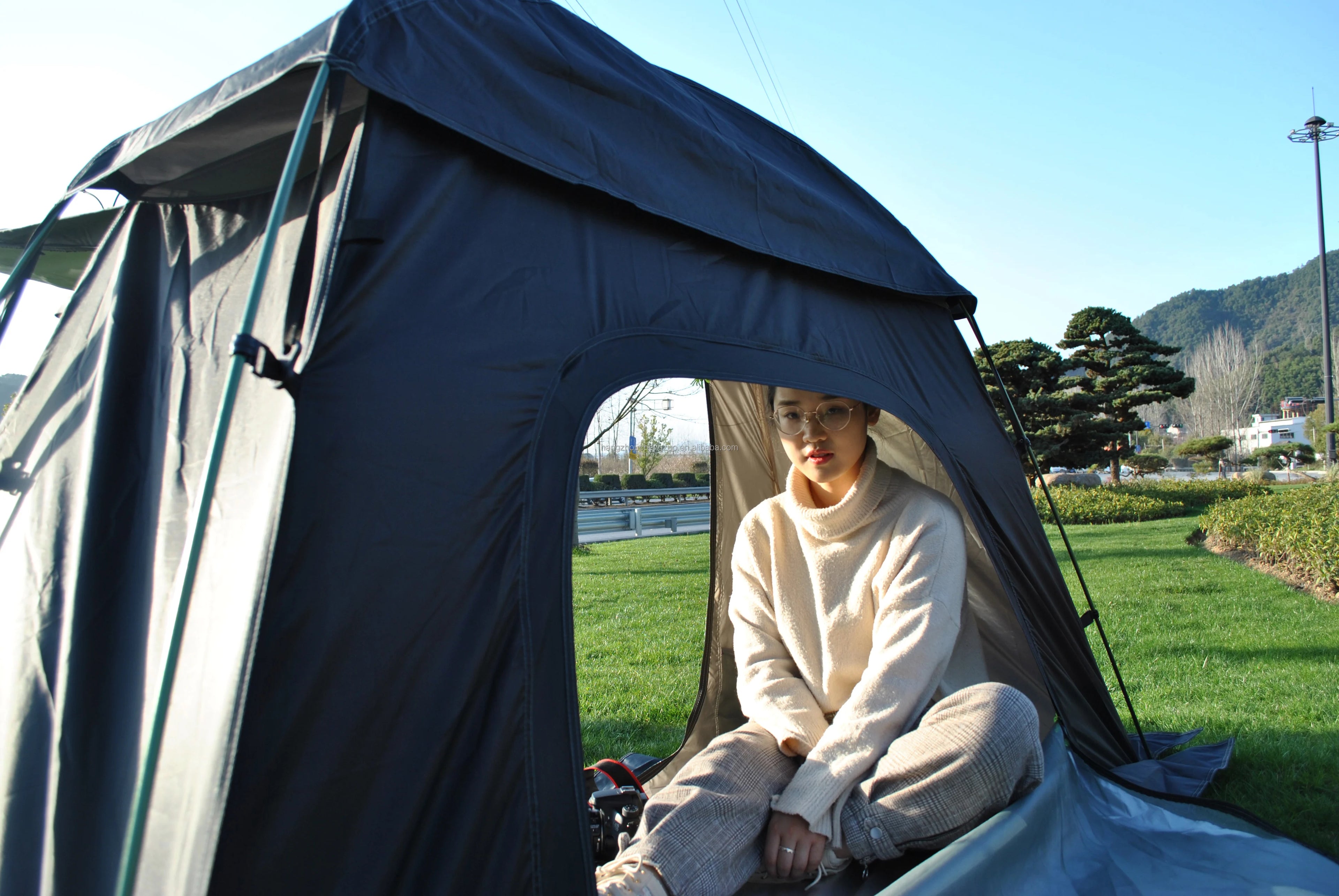 Cot Tent,Camping Tent,Backpacking Tent,3 Way Tent,Solo Tent,1 Person,Quick Setup,CZ-336 Camping tent build on cot or use alone
