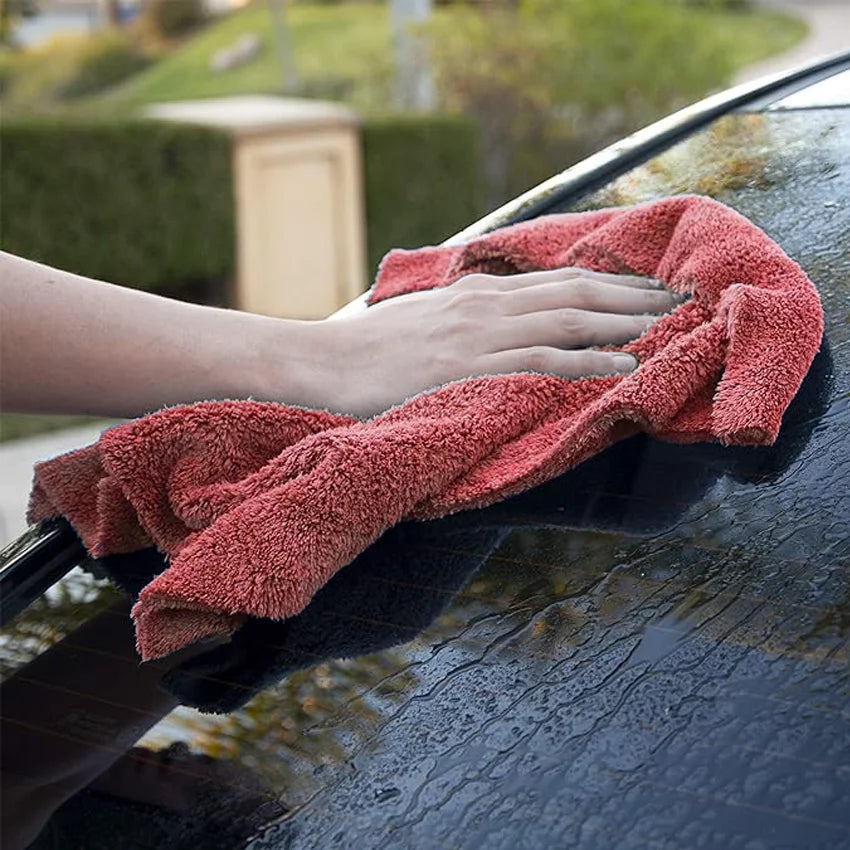 Custom Logo Coral Fleece Thicken Quick Dry Microfiber Car Towel 500gsm Absorbent Cloth for Detailing