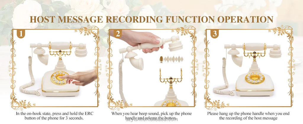 New Arrival Wedding Audio Guest Book Phone Recorder Customized Audio Message Birthday Ceremony Party Audio Guestbook Retro Phone
