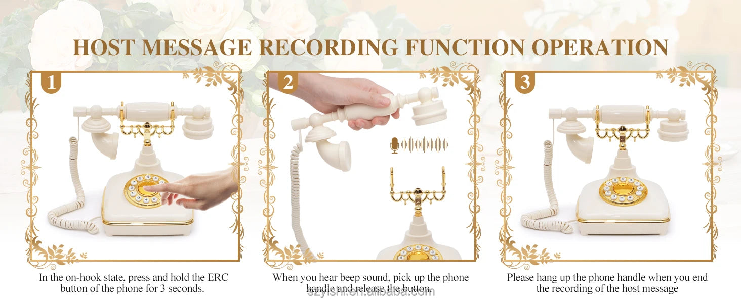 New Arrival Wedding Audio Guest Book Phone Recorder Customized Audio Message Birthday Ceremony Party Audio Guestbook Retro Phone
