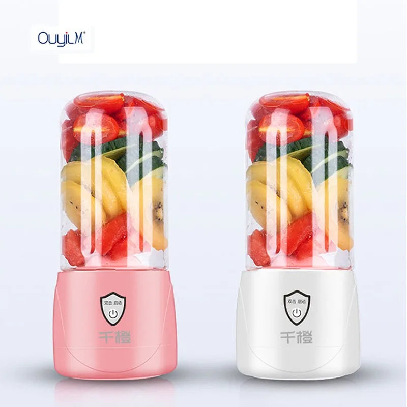 Batidora Portatil Use Mini Blender Mixeur Home 4 Blades Juicer Machine USB Rechargeable Fruit Juice Portable Blenders Cup ABS+PC