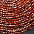 AAA Natural Orange Brown Hessonite Garnet Faceted 3mm Ball Beads 15.5" Strand Great Gems Unisex Casual Wedding Necklace
