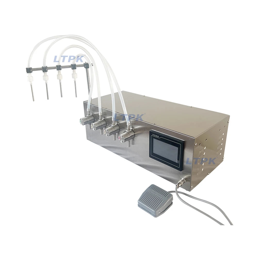 LT-G25D-C Semi Automatic Four Heads Digital Perfume Olive Oil Attar Juice Cans Pump Filling Machine