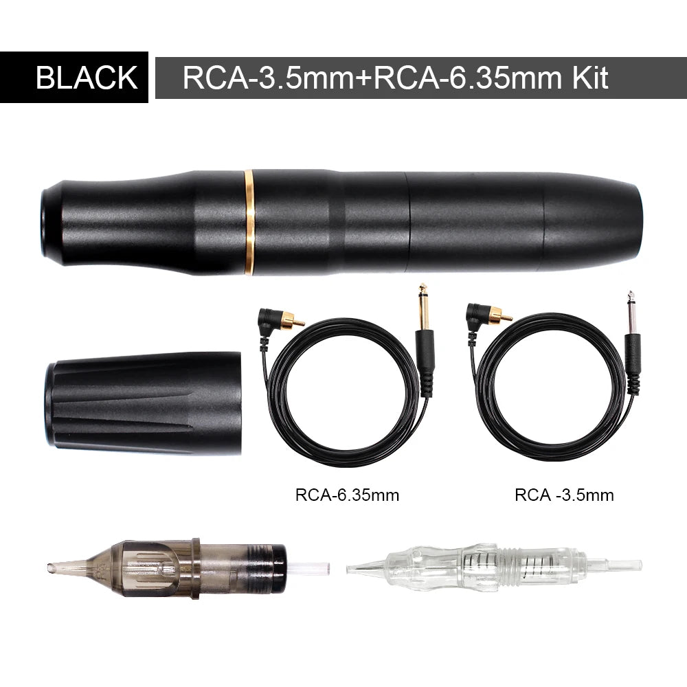 BIOMASER Newest Permanent Makeup Tattoo Machine 2 Head Rose Gold Microblading Pen Equipment 3D Microblading Tattoo Gun Set