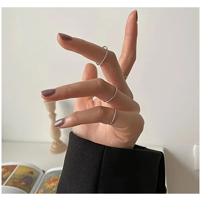 3pcs Fine Rings 925 Sterling Silver 1.2mm Stacking Midi Thin Rings Thumb Pinky Stack Knuckle Rings for Women Band Ring Gift 7.75