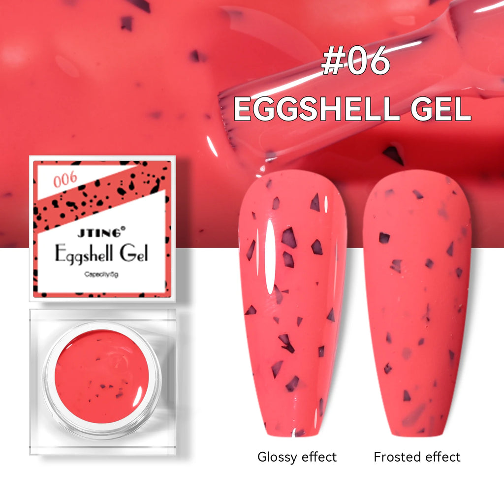 JTING High Quality Strong Glossy Matte Effects 12color Nail Art Neon Eggshell Gel Polish Set with Unique Jars OEM Private Label