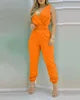 XY1012 2022 New Arrivals V-neck High Waist Backless Printed Jumpsuit Women Summer Jumpsuits With Belt