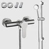 Single Handle Stainless Steel Triple Mixing Wall Mount Shower Valve Rainy Soft Jet Brushed Surface Ceramic Core 3 Holes Modern