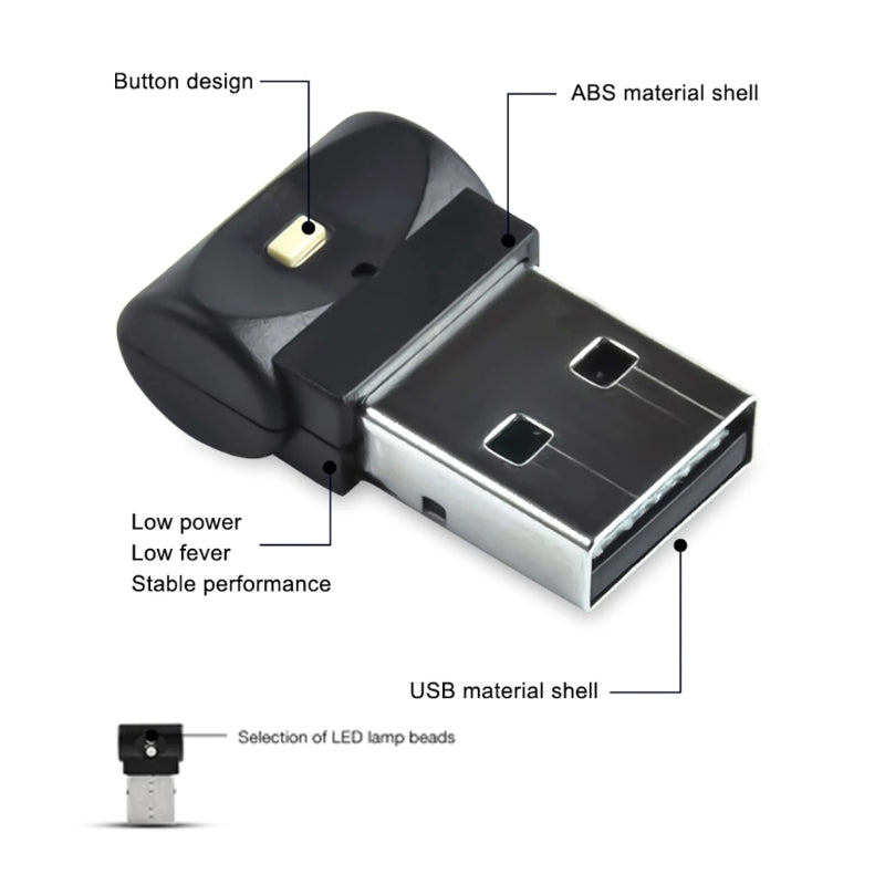 Mini USB LED RGB Ambient Light 7 Color Auto Interior Lamp for Car Laptop Keyboard Atmosphere Smart Night Lamp Mood Light