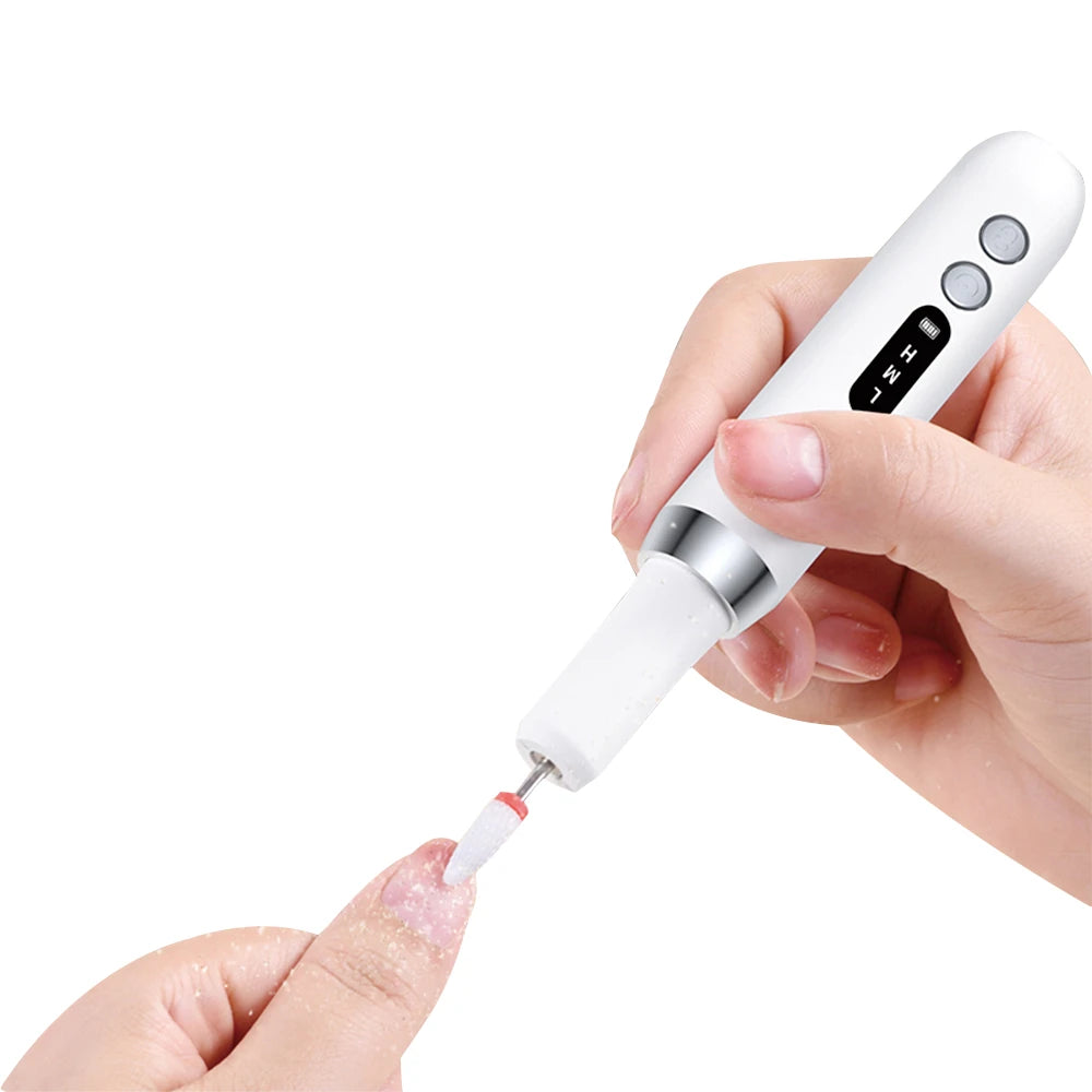 Electric Nail Drill File for Acrylic Gel Dip Powder Nails Portable Nail Drill Machine Kit Manicure Pedicure Tools Polishing Set