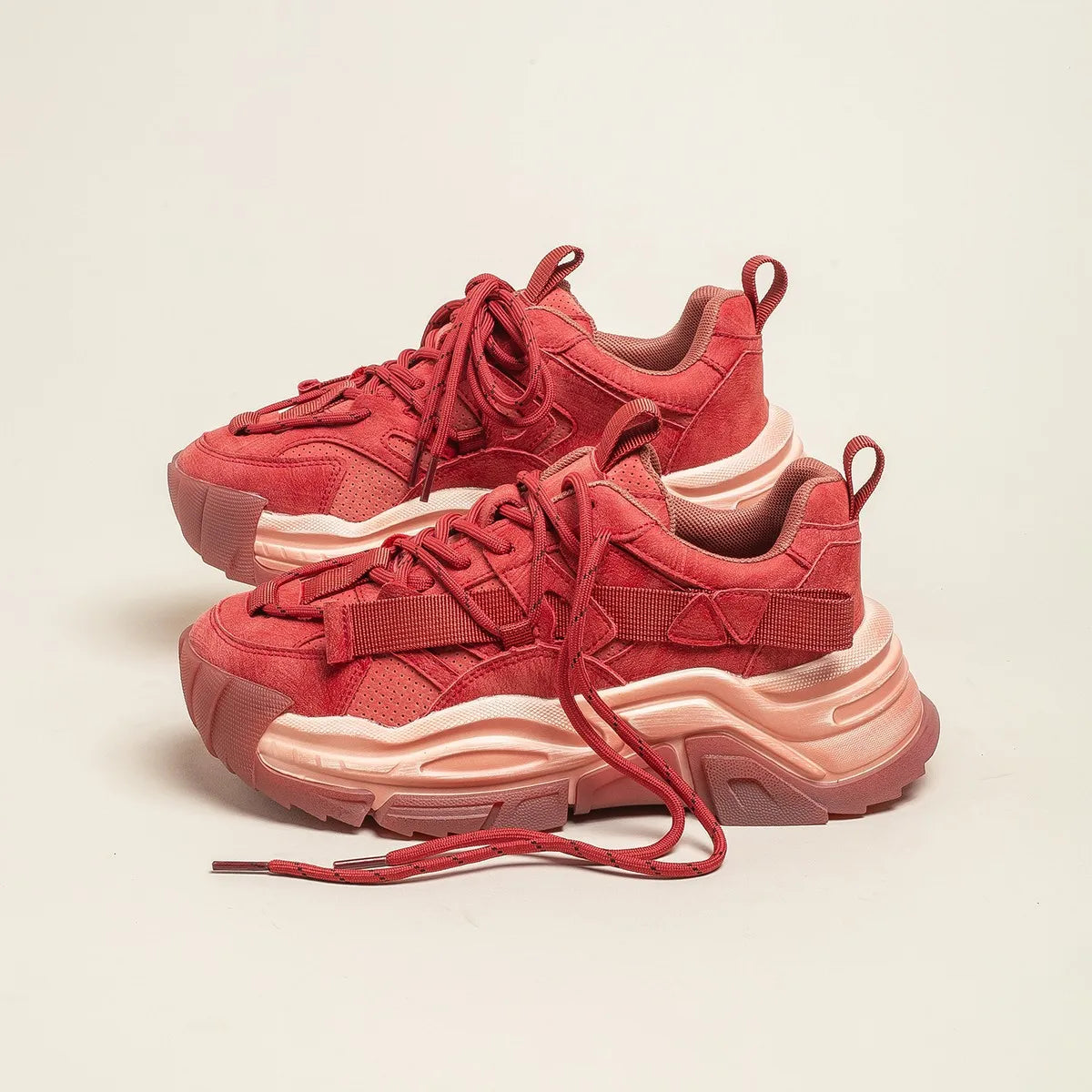 Spring Lady Women S Casual Shoes Red Walking Style Shoes Women Shoes 2024 New Design Sport Sneakers Real Leather