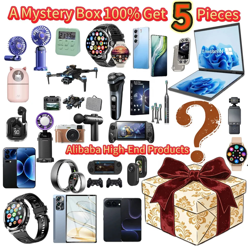 Lucky Electronics Mystery Box High Quality 3C Product 100% Surprise New Christmas Gift Watch Earphone Smartphone Tablet Laptop