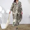 Summer New Women'S Wear V-Neck Maxi Long Dress Vintage Printed Pattern High Waist Long Dress