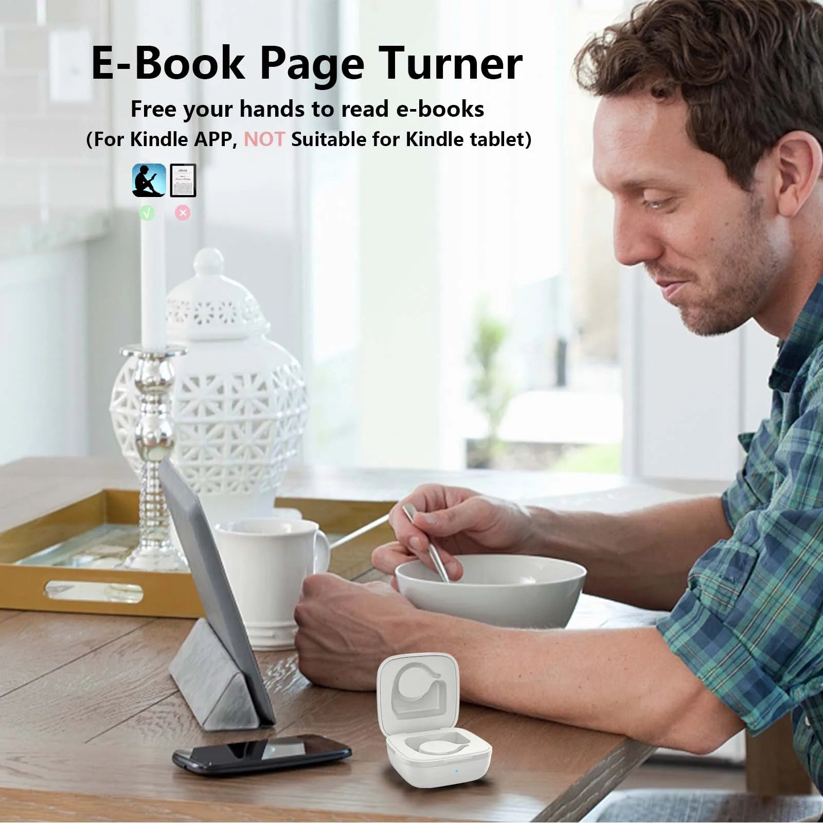 Selfie Remote Control With Magnetic Finger Ring for Kindle Page Turner TikTok Scrolling