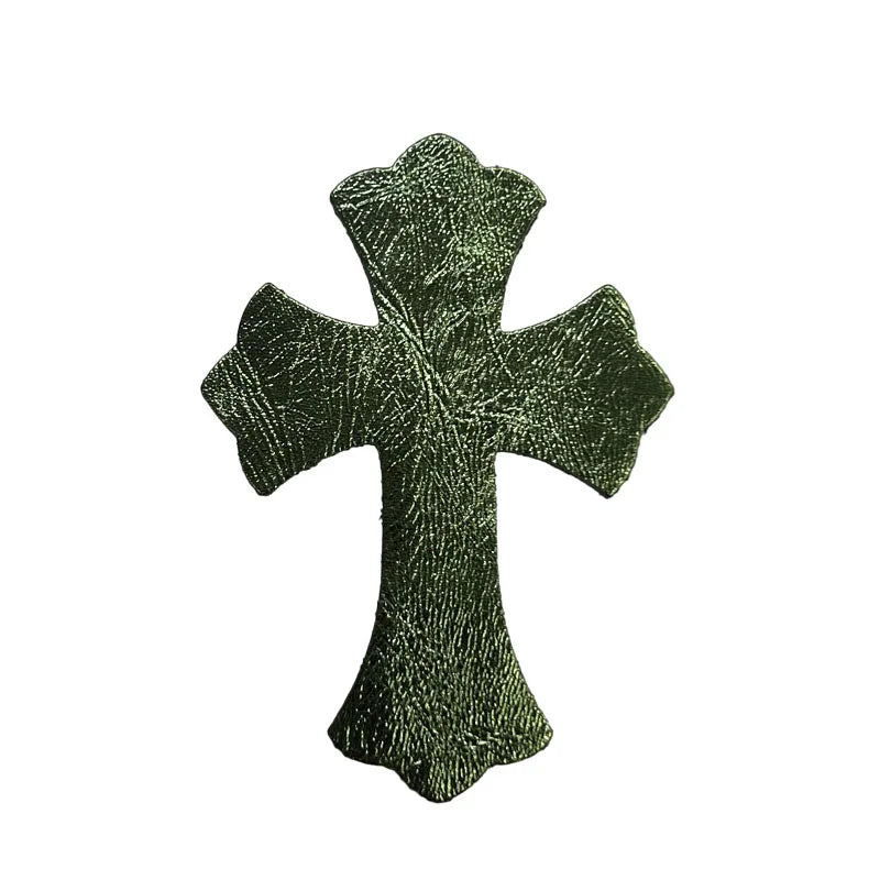 4.5*6.5cm Sheepskin Leather Patch With Cross Shaped Leather Label Genuine Leather DIY With Multiple Colors-106-182
