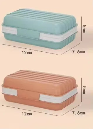 Quatish Bar Soap Holder Dish 1 Pack for Shower, Travel Soap Case with Lid for Gym, Camping Essentials, Hiking