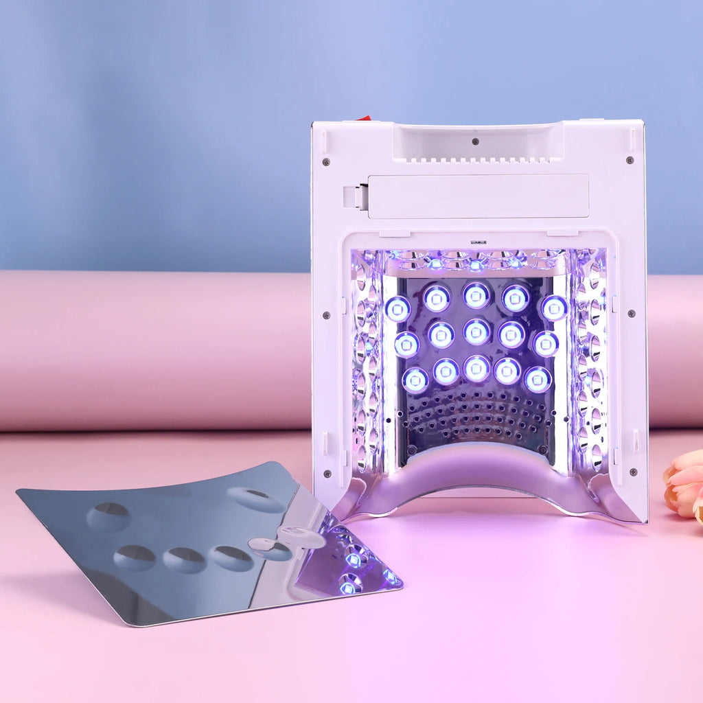 Custom Glowing logo Professional High Power 128W Wireless Rechargeable UV Led Gel Lamp Light Strip Gel Dryer Pro Cure