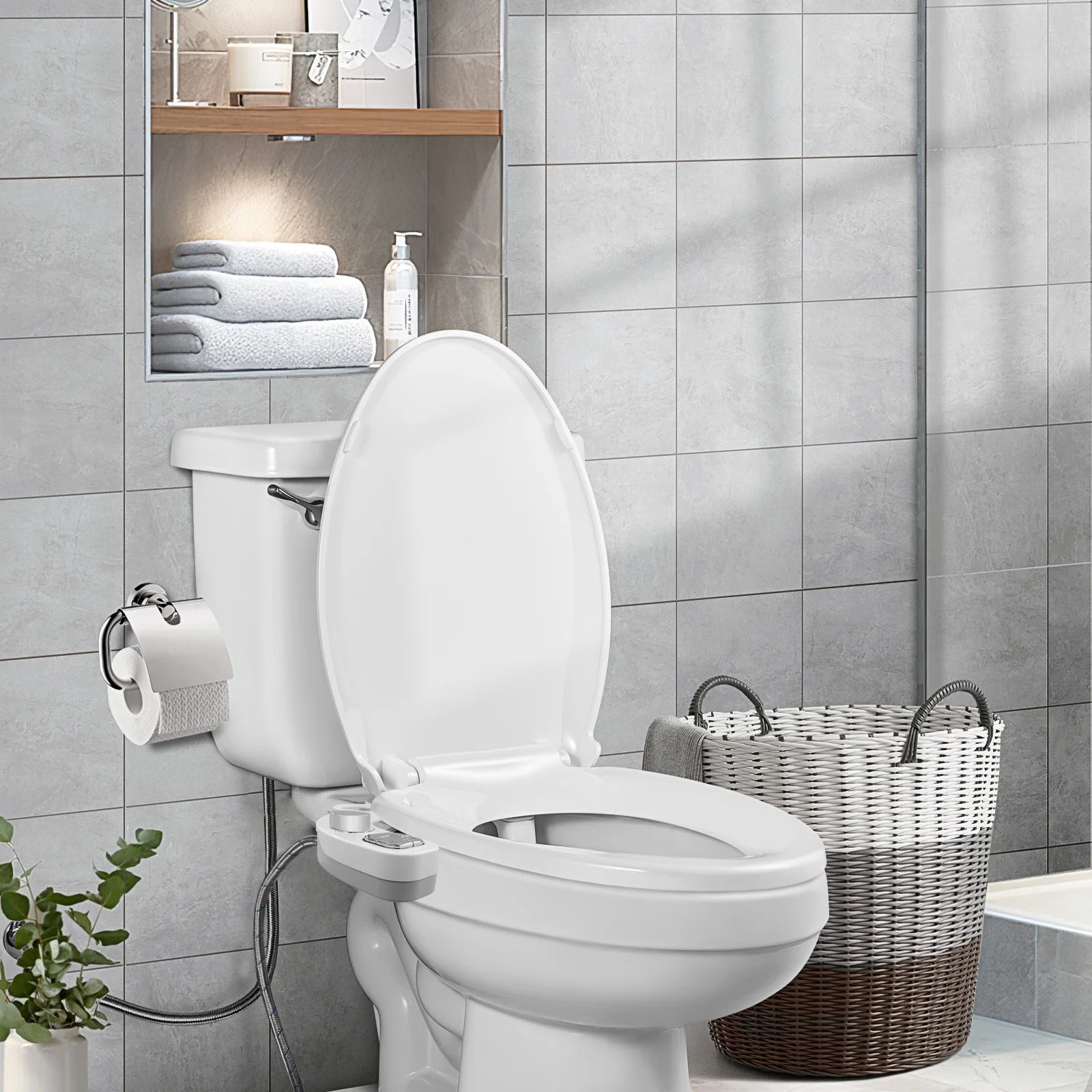 SAMODRA New Bidet Toilet Seat Attachment Toilet Bidet Sprayer Ultra-Thin 3 Funtions Ass Bidet Shower Hygienic Wash For Bathroom
