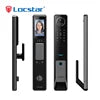 Locstar Electronic Tuya Wifi Golden Video 3D Face Recognition Digital Fingerprint Keyless Smart Door Lock for Aluminum Door