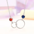 Minimalist Double Circle Pendant Necklace for Women Micro Paved Fashion Jewelry