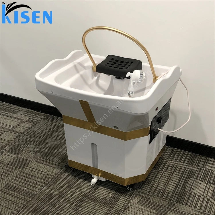 Kisen Professional Head Spa Backwash Shampoo Bowl Sink Portable Shampoo Basin with Water tank Water Heater No Plumbing