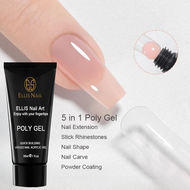 Poly Gel Nail Extension Set 15 Colors 30ml Volume Nude Pink Nail Hard Gel Builder