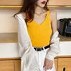 New Women Summer Knit Vest Sexy Girl Solid Color Tank Knitted Tops Casual Straps Knitwear T-shirt Simple Base Casual Vest