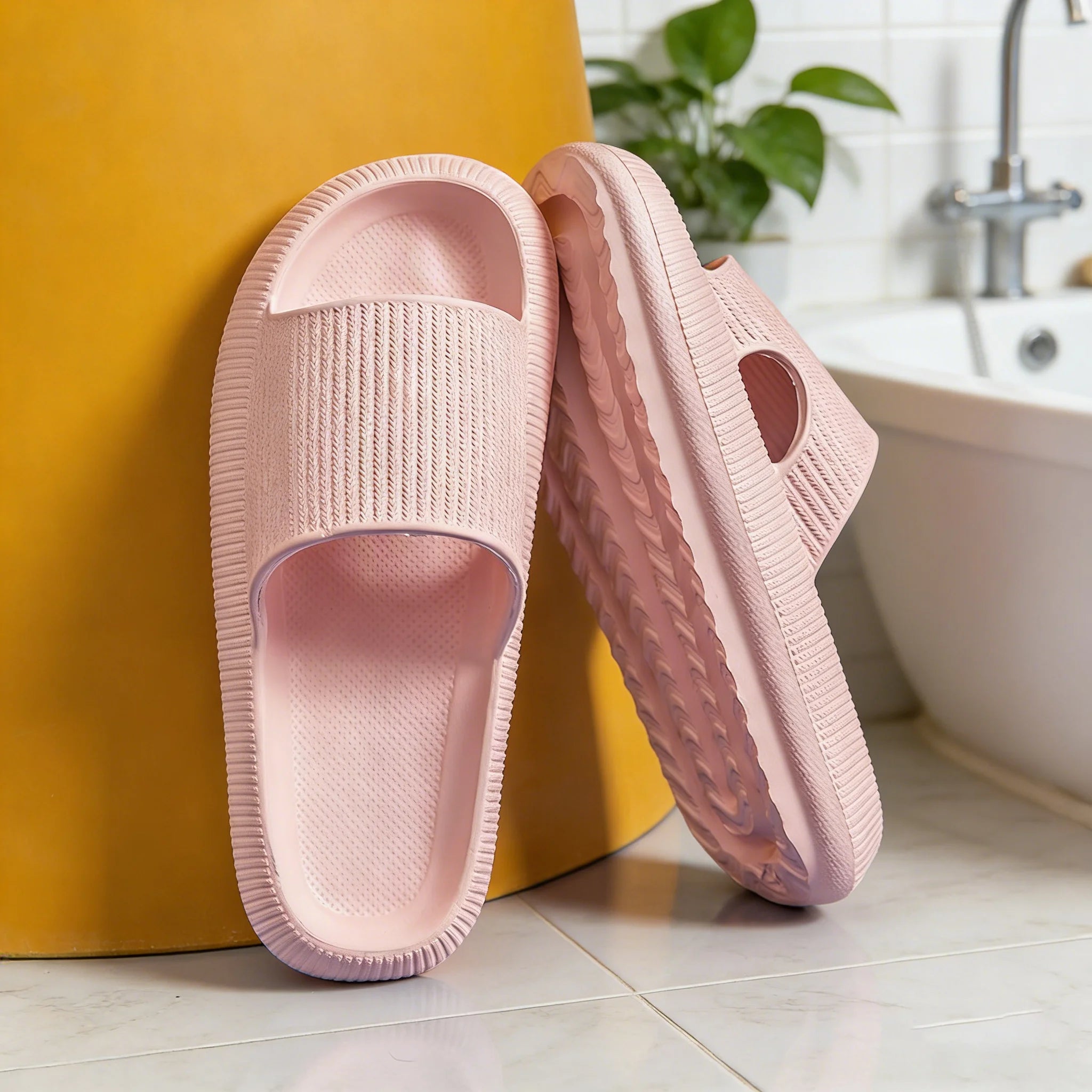 Men's Women's Lightweight Quick Dry Open-Toe EVA Shower Sandals Anti-Slip Platform Winter Cloud House Massage Pillow Slippers