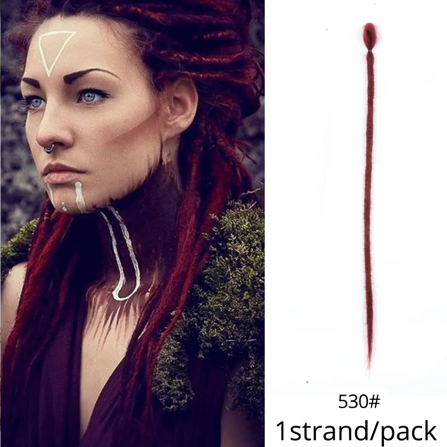 Leeons Synthetic Hair Handmade Dreadlocks Hair Extensions Crochet Hair Black Brown 1 Strands Dreadlock For Women And Men 20 Inch