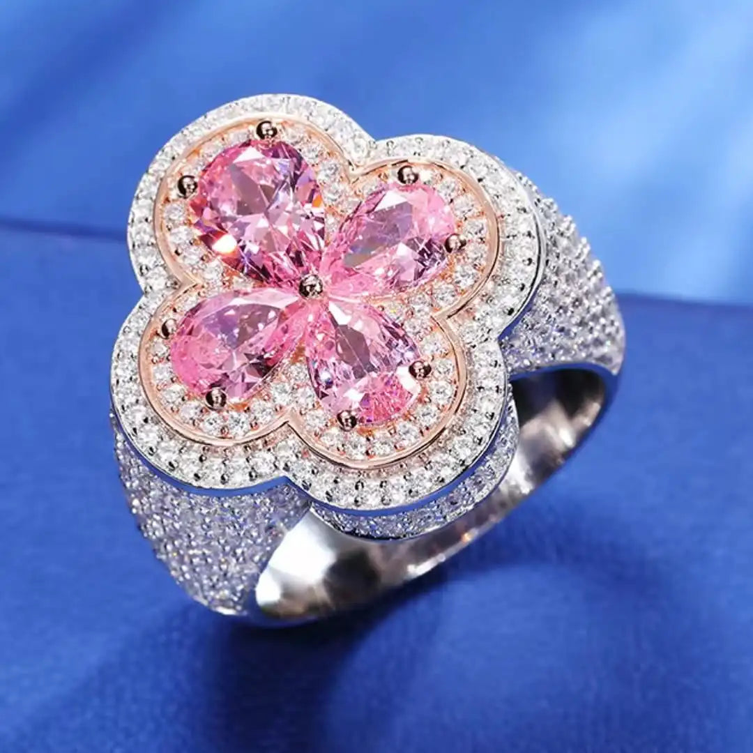 Luxury Moissanite Diamond Hip Hop Ring with Lab Certified Stones for Parties and Concerts Available for Sale from India