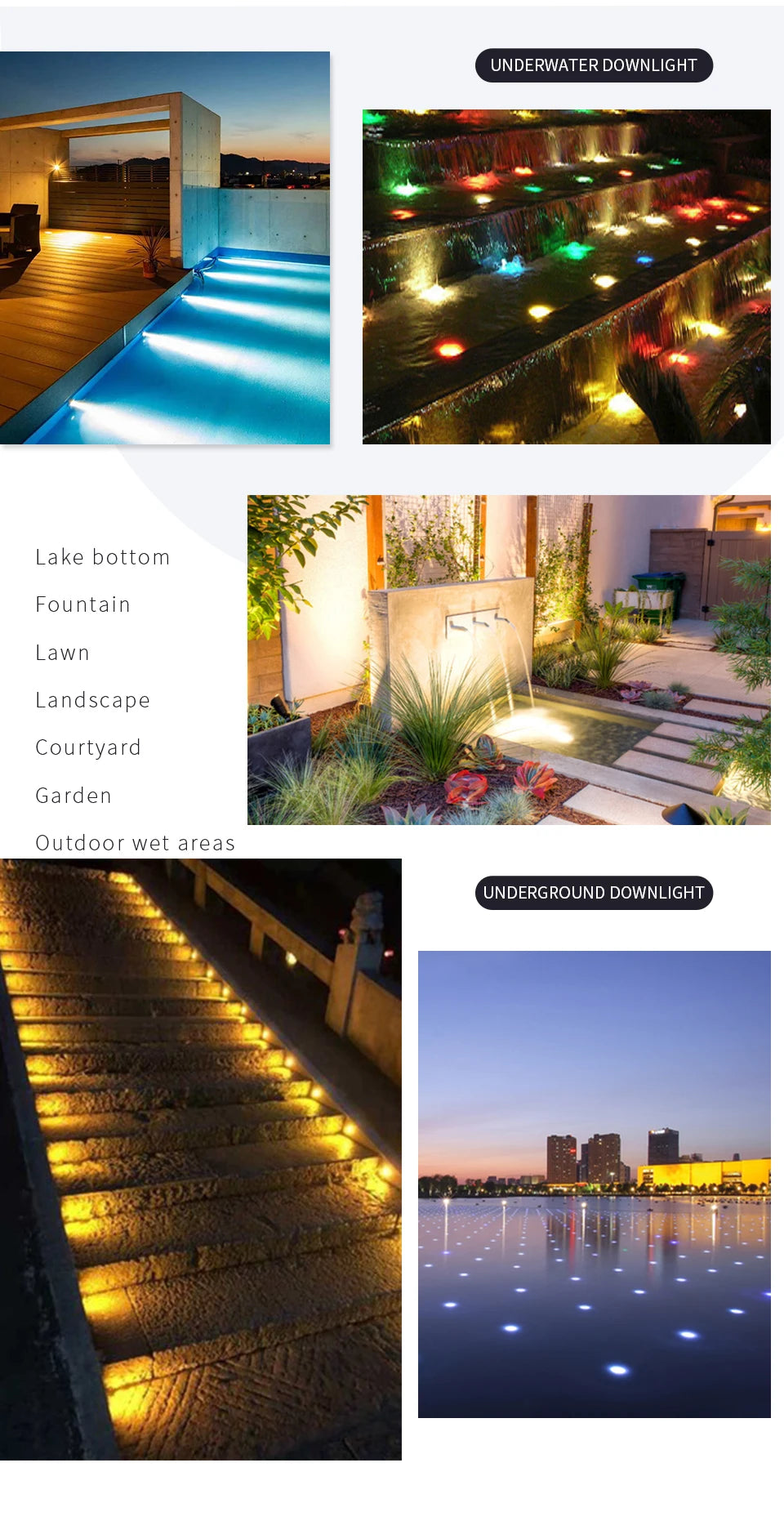 IP68 Waterproof Led Underground Light Outdoor Terrace Spot 12V RGB Garden Decoration Dimmable Recessed Floor Deck Lamp 3W DMX512