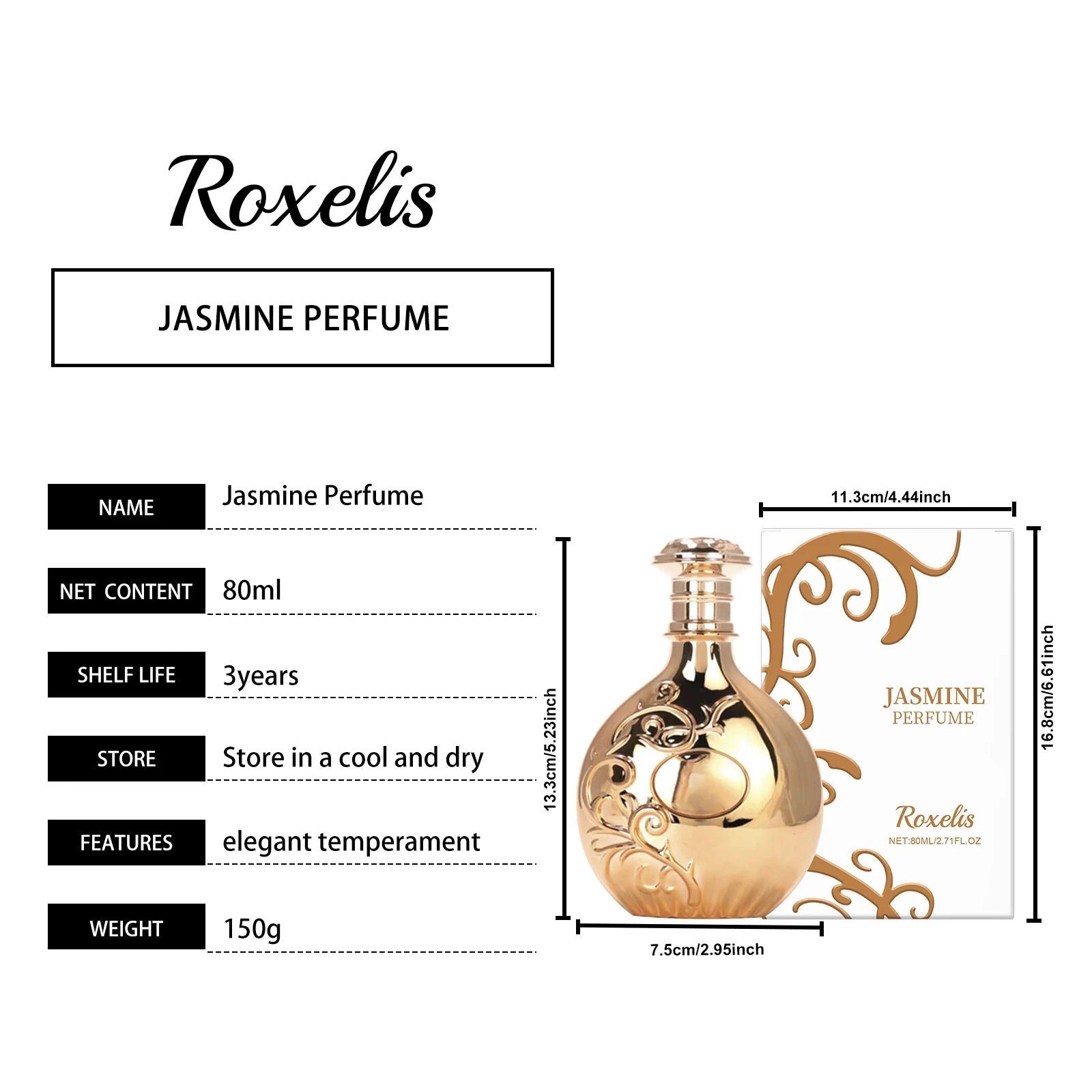 Jasmine Perfume Women - Eau De Toilette Layered Fragrance Long Lasting Elegant Scent 80ml