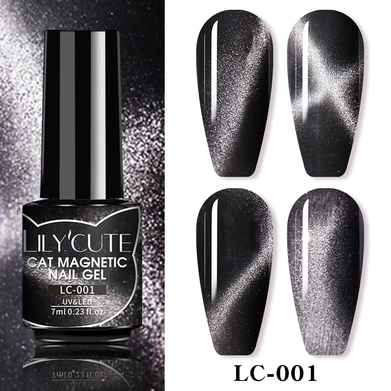 LILYCUTE 7ml Gold Coffee Cat Magnetic Gel Nail Polish Autumn Winter Nails Ultra Shine Moonlight Semi Permanent UV Gel Soak Off