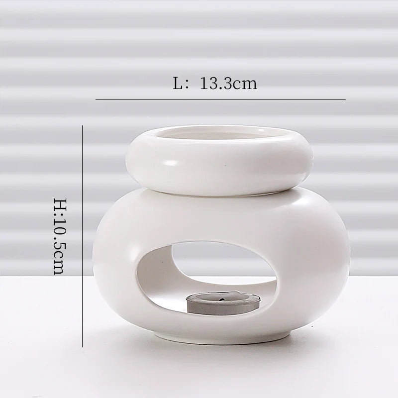 Newly Gift Sets Aroma Essential Warmer Aromatic Fragrance Lamp Perfume Wax Melt Burners Tealight Holder Ceramic Home Decoration