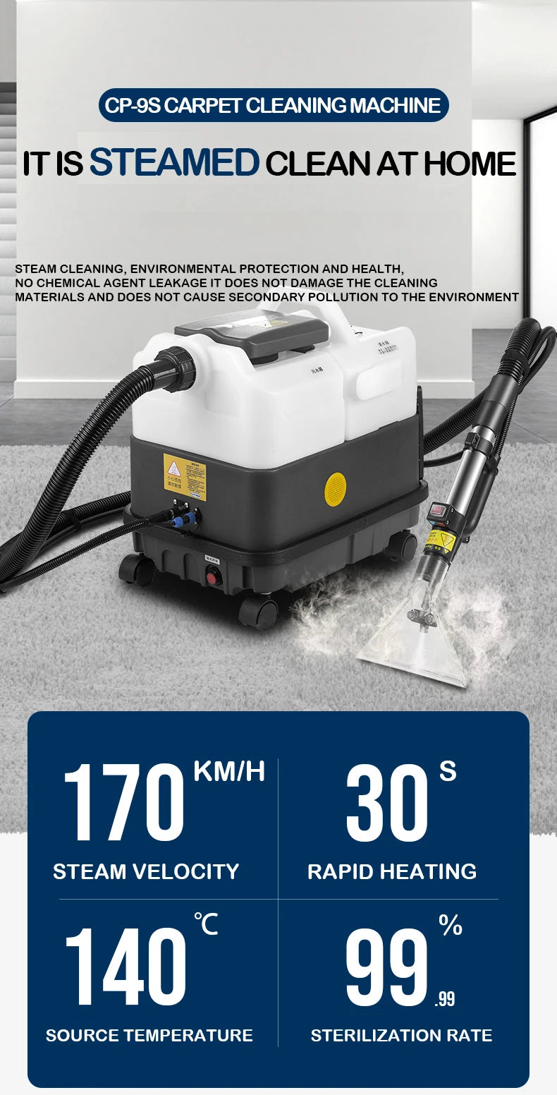 CP-9S Portable Steam Carpet Hot Water Cleaning Wash Machine