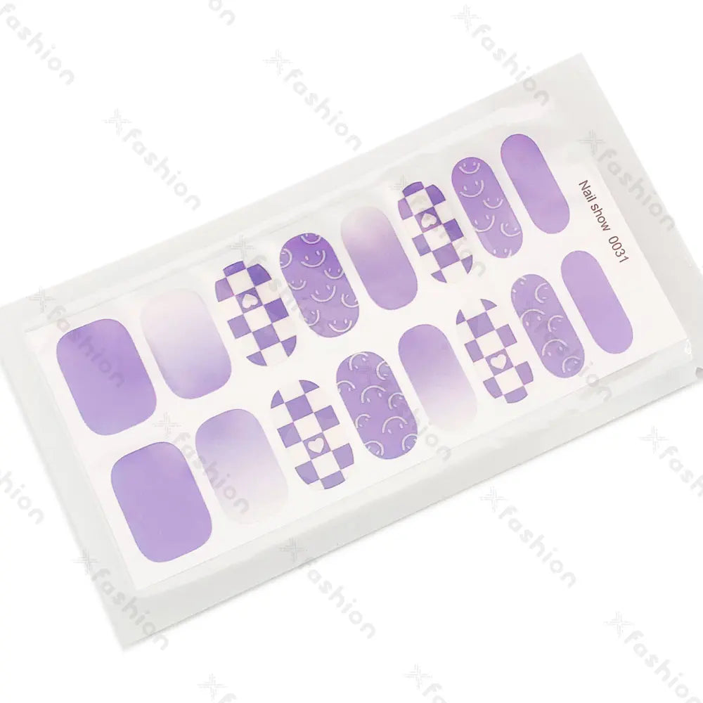 Hot Sale 16 Tips Solid Color Semi-Cured Gel Nail Stickers UV Light Durable Waterproof Long-Lasting Gel Nail Stickers Wholesale